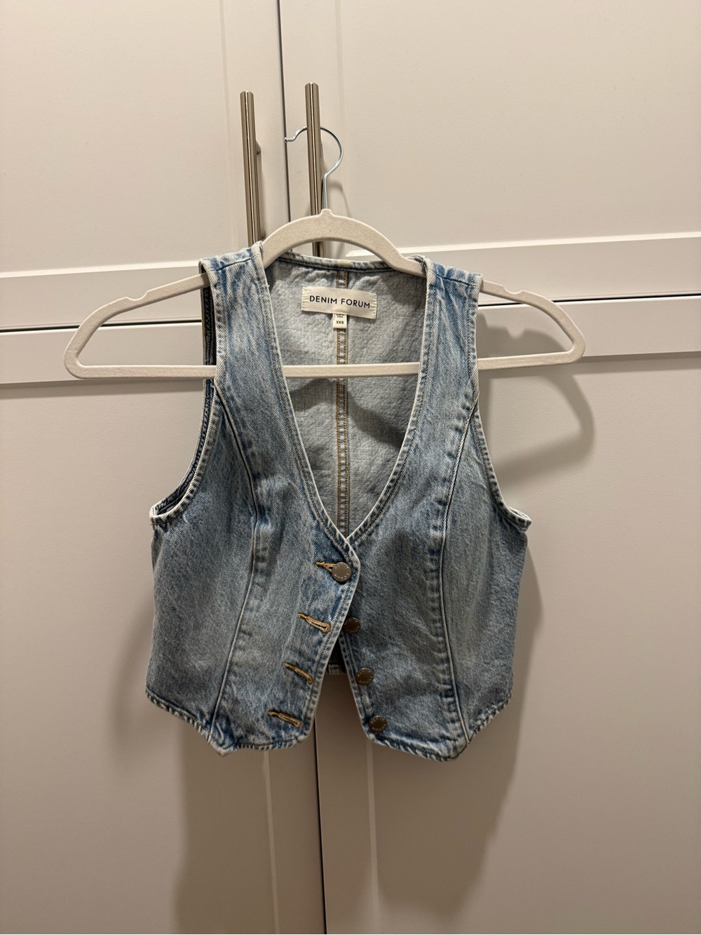 Denim Forum Light Wash Blue Denim Vest